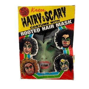 Vintage 1978 Ben Cooper Hairy Scary Vampire Costume & Mask Box Medium 8-10